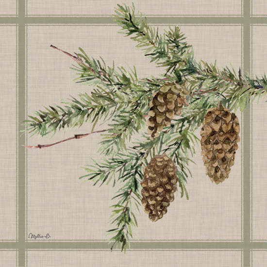 Mollie B. MOL2726 - MOL2726 - Pinecone Branch - 12x12 Christmas, Holidays, Nature, Pine Branch, Pine Cones, Patterns, Winter from Penny Lane