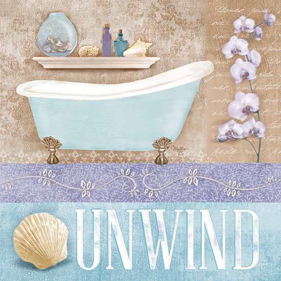 Mollie B. MOL518 - Unwind - Bathtub, Bath, Typography from Penny Lane Publishing