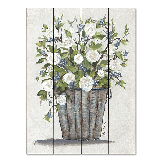 Julie Norkus NOR234PAL - NOR234PAL - Sweet Rose Basket - 12x16 Rose Basket, Roses, Basket, Primitive, Flowers from Penny Lane