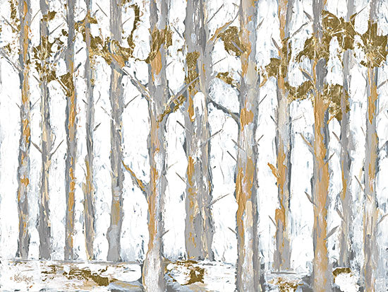 Roey Ebert REAR376 - REAR376 - Glistening Forest - 16x12 Abstract, Trees, Forest, Silver, Gold, Contemporary from Penny Lane