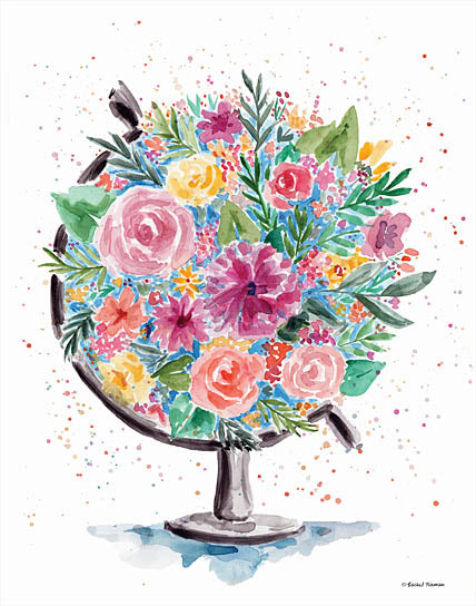 Rachel Nieman RN165 - RN165 - Flower Globe - 12x16 Flower Globe, Globe, Flowers, Abstract, Whimsical from Penny Lane