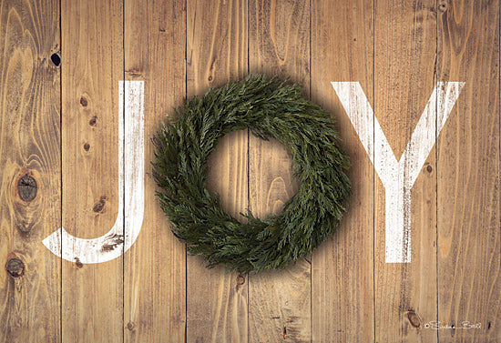 Susan Ball SB725 - SB725 - Joy Cedar Wreath - 18x12 Signs, Typography, Photography, Joy, Wreath, Wood Planks, Christmas from Penny Lane