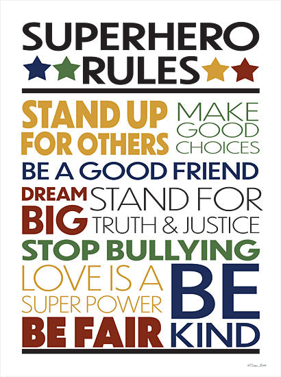 Susan Ball SB771 - SB771 - Superhero Rules - 12x16 Signs, Typography, Superhero Rules from Penny Lane