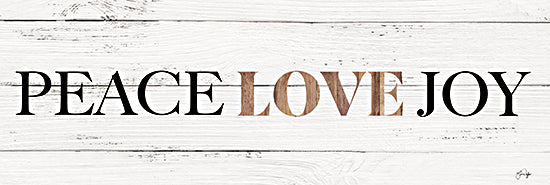 Yass Naffas Designs YND131A - YND131A - Peace Love Joy - 36x12 Peace, Love, Joy, Typography, Signs, Black & Gold from Penny Lane