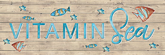 Yass Naffas Designs YND169A - YND169A - Vitamin Sea - 36x12 Vitamin Sea, Coastal, Fish, Lake, Wood Background, Typography, Signs from Penny Lane