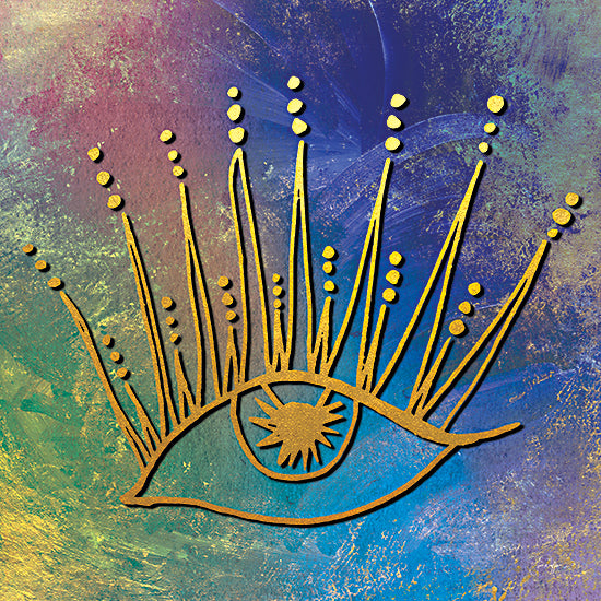 Yass Naffas Designs YND357 - YND357 - Tie Dye Golden Eye - 12x12 Abstract, Celestial, Eye, Tie Dye, Retro from Penny Lane