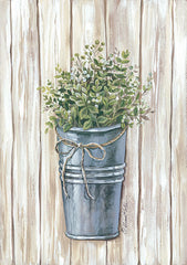 ART1069 - White Berries in Galvanized Pail
