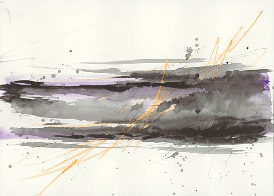 Britt Hallowell BHAR479 - Simplification Series IV - 16x12 Abstract, Black, Gold, Purple from Penny Lane