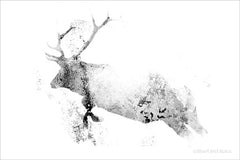 BLUE131 - Running Woodland Minimalist Elk - 18x12