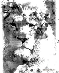 BLUE143 - Modern Black & White Lion - 12x16