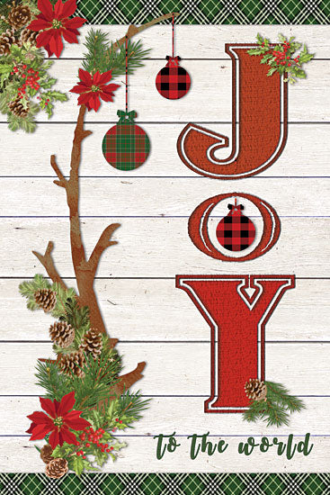 Bluebird Barn BLUE328 - BLUE328 - Joy to the World - 12x18 Joy to the World, Christmas, Signs, Ornaments, Wood Planks, Christmas Plaid from Penny Lane