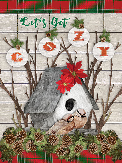 Bluebird Barn BLUE330 - BLUE330 - Let's Get Cozy - 12x16 Birdhouse, Christmas, Signs, Christmas Plaid, Chickadees from Penny Lane