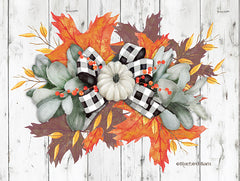 BLUE362 - White Pumpkin Swag - 16x12