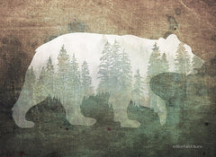 BLUE367 - Green Forest Bear Silhouette - 16x12