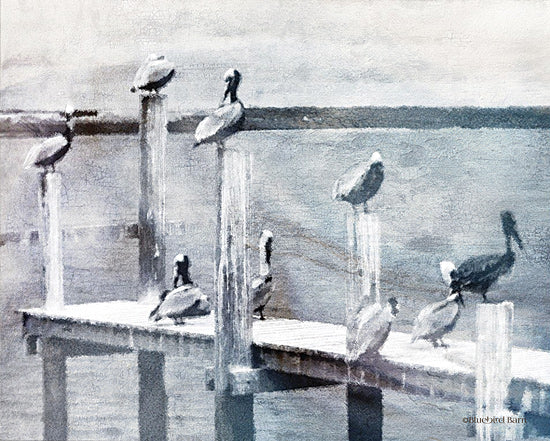 Bluebird Barn BLUE376 - BLUE376 - Birds on a Pier - 16x12 Birds, Pier, Coastal, Ocean, Neutral Palette from Penny Lane