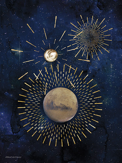 Bluebird Barn BLUE386 - BLUE386 - Gold Celestial Rays III - 12x16 Celestial, Gold, Planets, Vintage from Penny Lane