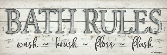 Susie Boyer BOY448 - BOY448 - Bath Rules     - 18x6 Signs, Bathroom, Typography, Wood Planks, Bath Rules from Penny Lane