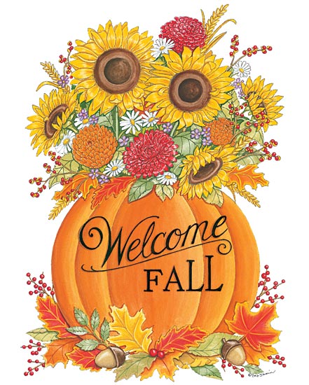 Deb Strain DS1626 - Pumpkin Bouquet - Welcome, Autumn, Pumpkin, Sunflowers, Leaves from Penny Lane Publishing