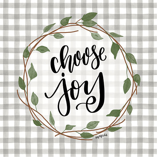 Imperfect Dust DUST417 - DUST417 - Choose Joy - 12x12 Modern, Calligraphy, Choose Joy, Gingham, Wreath from Penny Lane