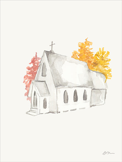 Jessica Mingo JM281 - JM281 - Autumn Church - 12x16 Church, Trees, Autumn from Penny Lane