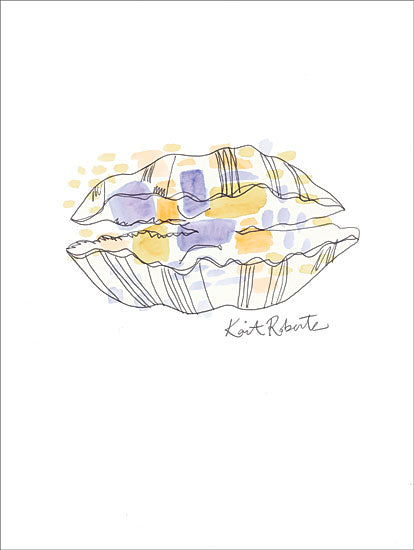 Kait Roberts KR272 - Clam Chowdah - 12x16 Clams, Shell, Nautical, Drawing from Penny Lane