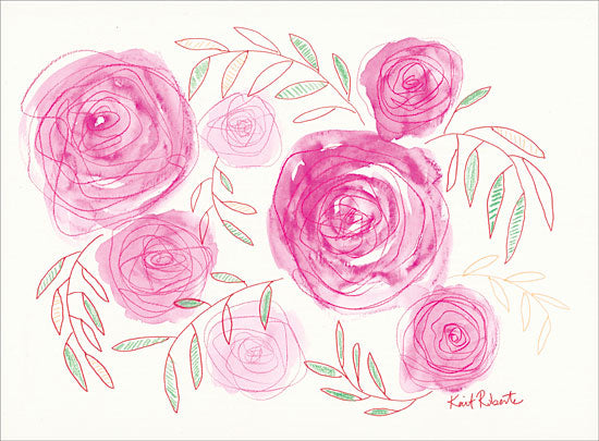 Kait Roberts KR331 - Nature Does Not Hurry - 16x12 Abstract, Flowers, Pink Flowers from Penny Lane