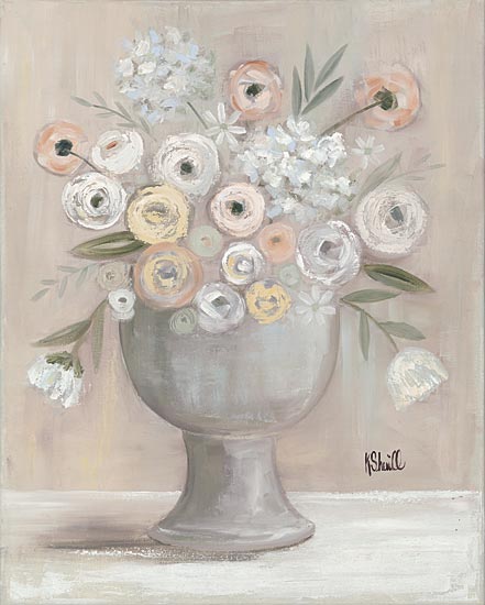 Kate Sherrill KS133 - KS133 - Floral Bouquet - 12x16 Flowers, Bouquet, Botanical, Neutral Colors, Blooms from Penny Lane