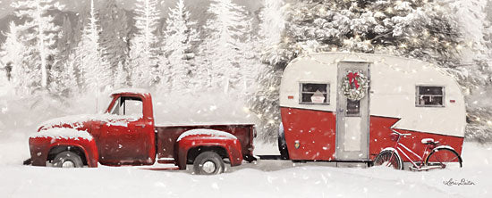 Lori Deiter LD1827 - LD1827 - Christmas Camper with Bike - 18x6 Christmas, Winter, Vintage, Truck, Camper, Bicycle from Penny Lane