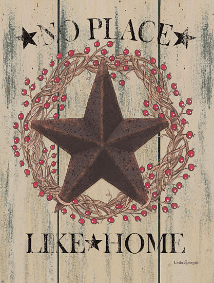 Linda Spivey LS1756 - No Place Like Home Wreath - 12x16 No Place Like Home, Wreath, Berries, Barn Star from Penny Lane
