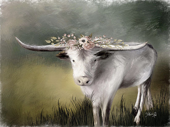Marla Rae MAZ5279 - Minnie Longhorn, Steer, Farm,  Flowers from Penny Lane