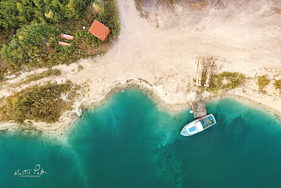 Martin Podt MPP449 - The Boat - 18x12 Aerial, Coast, Boat, Dock, Beach from Penny Lane
