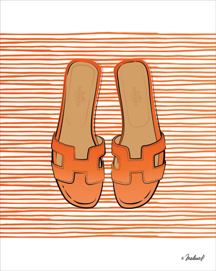 Martina Pavlova PAV186 - PAV186 - Orange Hermes Flats - 12x16 Abstract, Fashion, Shoes from Penny Lane