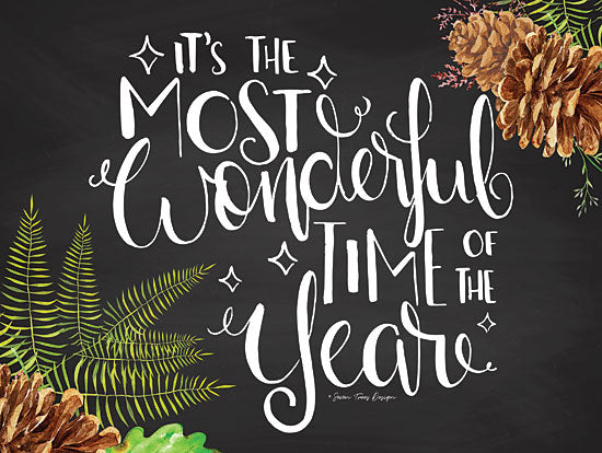 Seven Trees Design ST340 - Wonderful Time of the Year Chalkboard, Holiday, Most Wonderful Time, Pinecones from Penny Lane